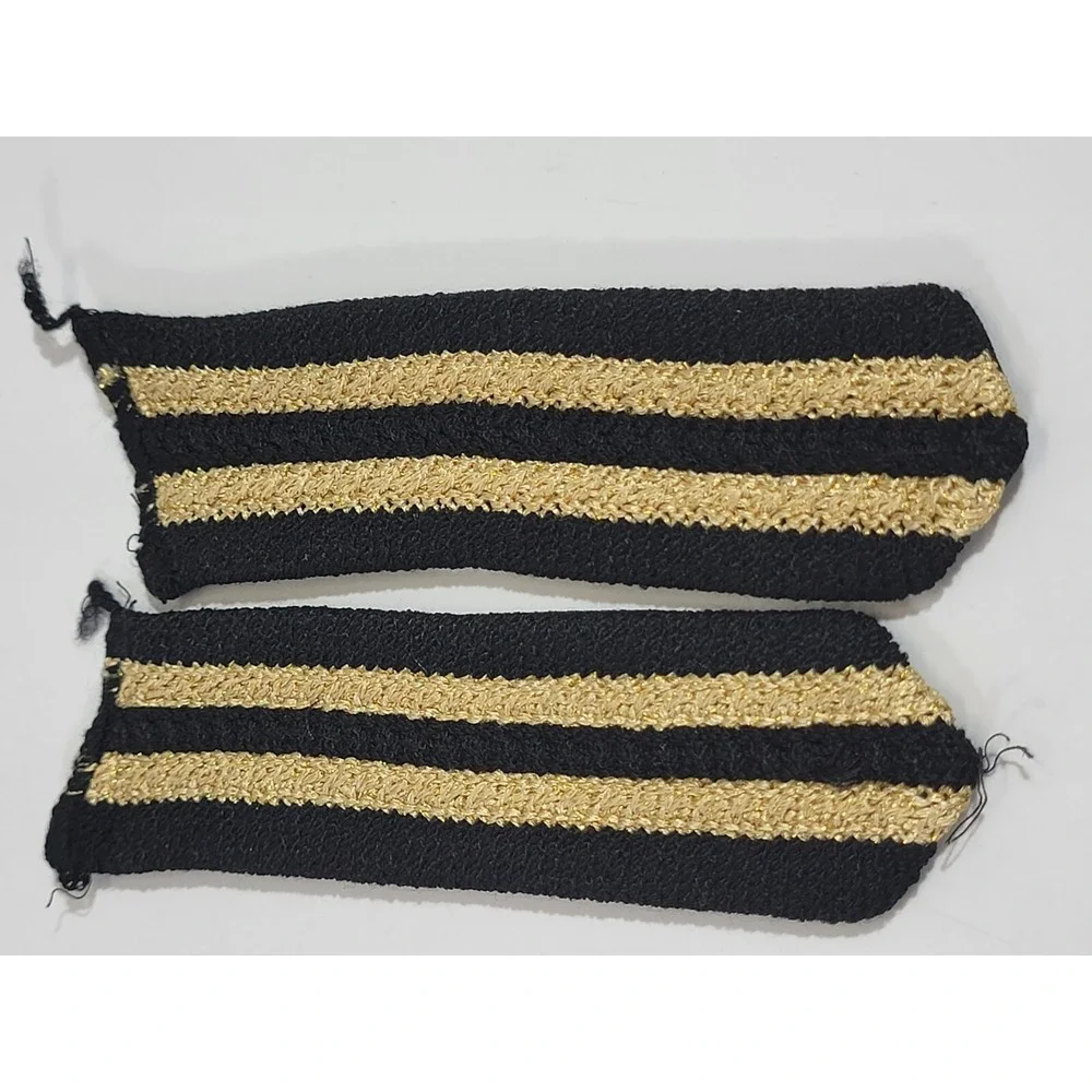 St. John 2 Black Gold Knit Epaulette Ornamental Shoulder Tabs 5.5x1.5 Designer
